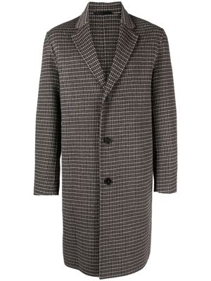 Theory checked wool-cashmere blend single-breasted coat - Black