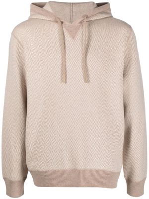 Theory chevron-knit hoodie - Neutrals