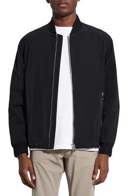 Theory City Foundation Tech Water Resistant Twill Bomber Jacket in Black - 001