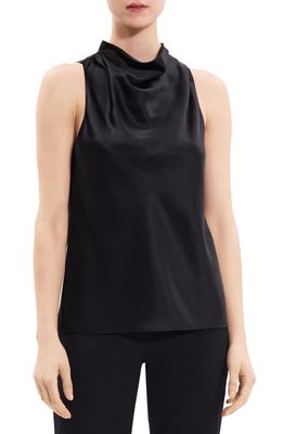 Theory Cowl Neck Sleeveless Top in Black -