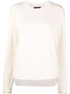 THEORY crew-neck ribbed jumper - Neutrals