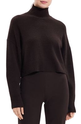 Theory Crop Cashmere Turtleneck Sweater in Mink