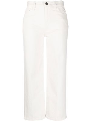 Theory cropped high-waisted trousers - White