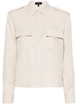 Theory cropped lyocell shirt - Neutrals