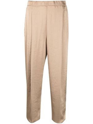 Theory cropped satin trousers - Neutrals