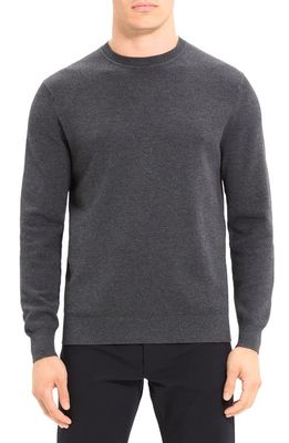 Theory Datter Crewneck Sweater in Dark Grey Melange