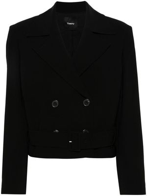 Theory double-breasted cropped jacket - Black