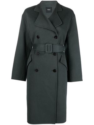 Theory double-breasted wool coat - Green