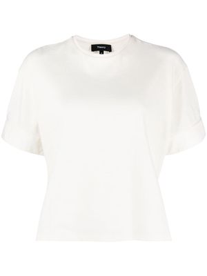 Theory drop-shoulder piqué T-shirt - White