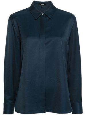 Theory faille long-sleeved shirt - Blue