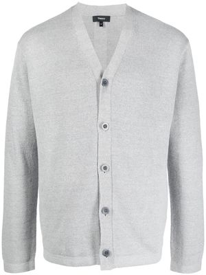 Theory fine-knit buttoned cardigan - Grey