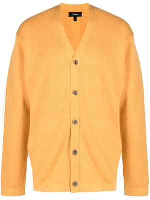 Theory fine-knit buttoned cardigan - Yellow