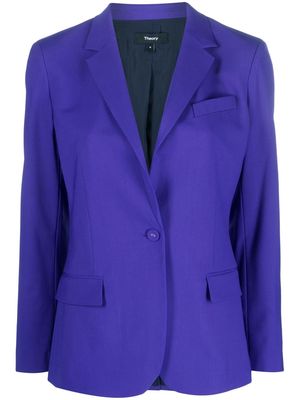 Theory fitted single-breasted button blazer - Blue
