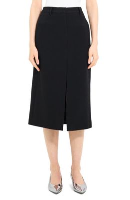 Theory Front Vent A-Line Skirt in Black
