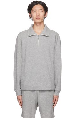 Theory Gray Allons Zip-Up Sweater