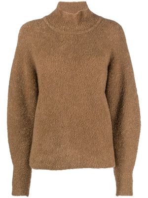 Theory high neck knitted jumper - Brown