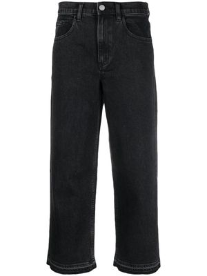 Theory high-rise cotton straight-leg jeans - Black