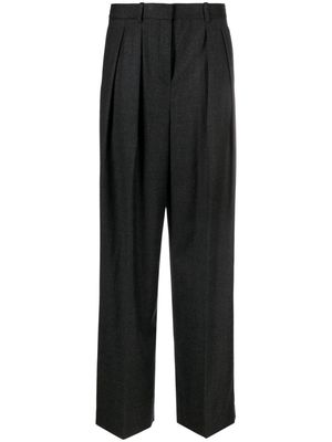 Theory high-waist pleated tailored trousers - Grey