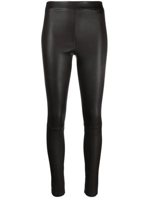 Theory high-waisted leather leggings - Brown