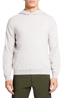 Theory Hilles Cashmere Hoodie Sweater in Light Grey Heather