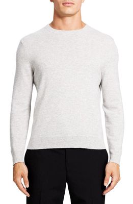 Theory Hilles Cashmere Sweater in Light Grey Heather