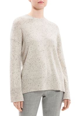 Theory Karenia Wool & Cashmere Crewneck Sweater in Cream Multi