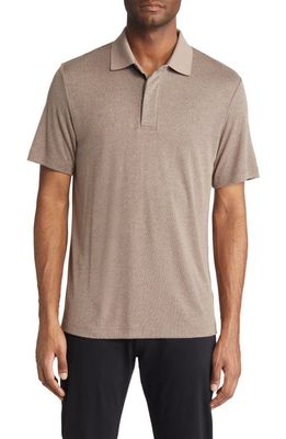 Theory Kayser Regular Fit Short Sleeve Polo in Fossil Melange