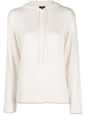 Theory knitted cotton-blend hoodie - Neutrals
