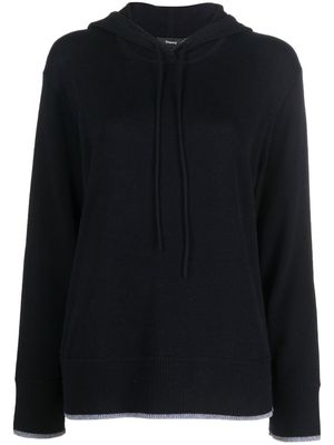 Theory knitted drawstring hoodie - Blue