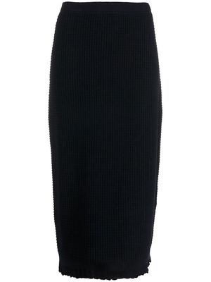 Theory lace-trim waffle-knit skirt - Blue