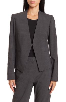 Theory Lanai Sevona Wool Blend Crop Blazer in Charcoal