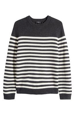 Theory Latho Stripe Wool Blend Sweater in Pestle Melange/Ivory
