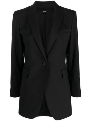 Theory long-line single-breasted button blazer - Black