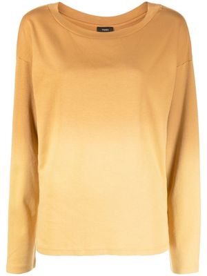 Theory long-sleeve cotton T-shirt - Yellow