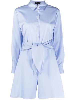 Theory long-sleeve shirt-style playsuit - Blue