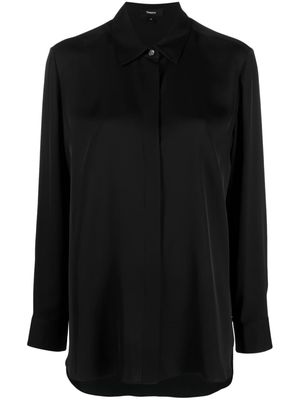 Theory long-sleeve silk shirt - Black