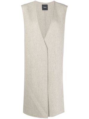 Theory long wool sleeveless vest - Grey