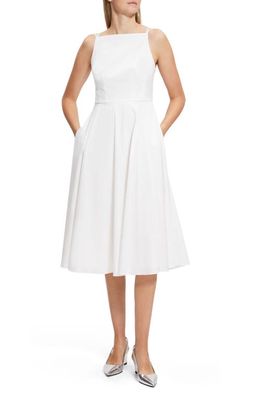 Theory Luxe Strappy Back Cotton Blend Dress in White