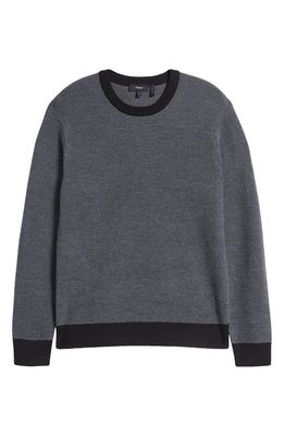 Theory Maden Merino Wool Blend Sweater in Pestle Melange/black