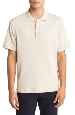 Theory Men's Droyer Textured Polo in Moon - Q82