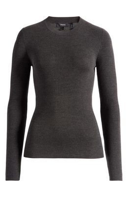 Theory Mirzi N Regal Wool Sweater in Mink/Dark Charcoal