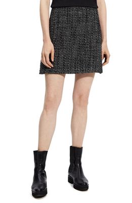 Theory Noelle High Waist Tweed Miniskirt in Black Multi - A0P