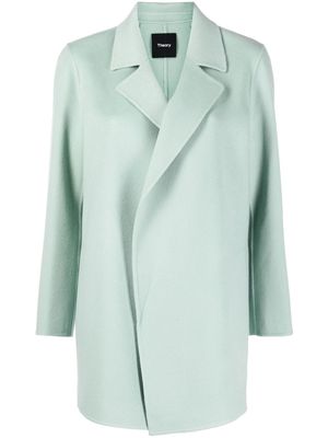 Theory notched-collar double-breasted coat - Green