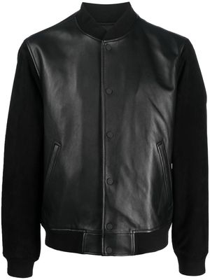 Theory panelled leather bomber jacket - Black