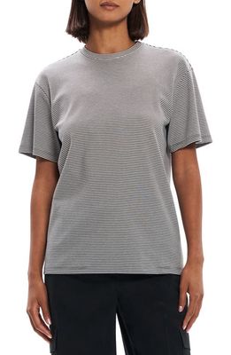 Theory Perfect Stripe Knit Top in Charcoal Multi