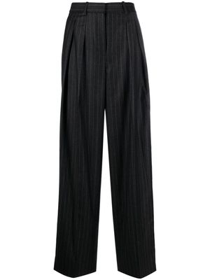 Theory pinstripe wide-leg wool trousers - Grey