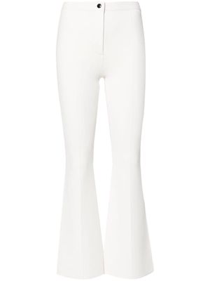 Theory pleat-detail flared trousers - White