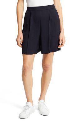 Theory Pleated Pull-On Shorts in Navy