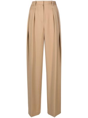 Theory pleated virgin wool high-waisted trousers - Neutrals