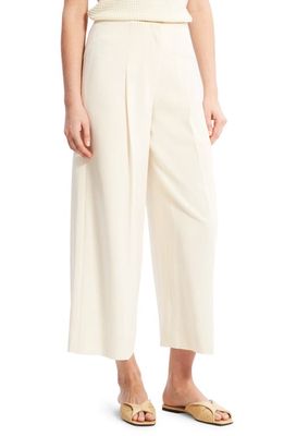 Theory Pleated Wide Leg Pants in Rice - Y0C